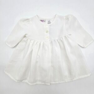 Vintage Rose Cottage Baby Girls White Pinstripe Coat Jacket Gown 12 Months